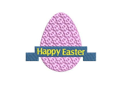 Happy Easter Egg Machine Embroidery Design - sproutembroiderydesigns