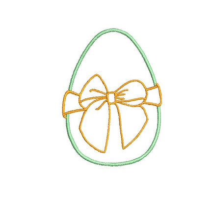 Bow Easter Egg Machine Embroidery Design - sproutembroiderydesigns