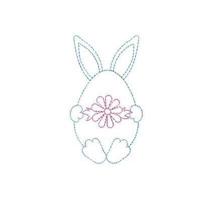 Hiding Easter Bunny Egg Machine Embroidery Design - sproutembroiderydesigns