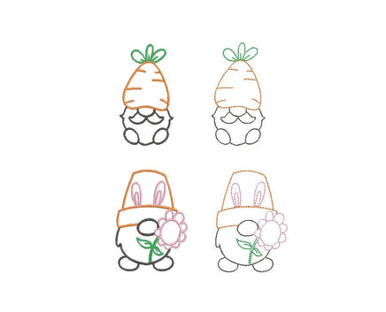 Collection of Easter Gnomes Machine Embroidery Designs - sproutembroiderydesigns
