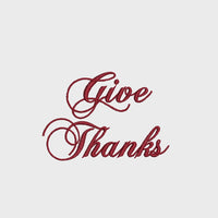 Give Thanks Thanksgiving Machine Embroidery Design - sproutembroiderydesigns