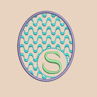 Easter Egg Monogram Frame Machine Embroidery Design - sproutembroiderydesigns