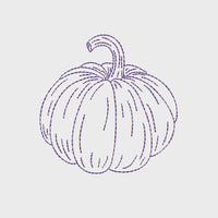 Pumpkin Outline Machine Embroidery Design - sproutembroiderydesigns