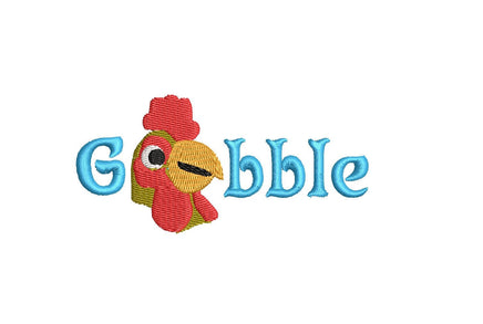 Gobble Head Turkey Thanksgiving Machine Embroidery Design - sproutembroiderydesigns