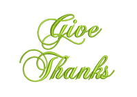 Give Thanks Thanksgiving Machine Embroidery Design - sproutembroiderydesigns