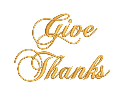 Give Thanks Thanksgiving Machine Embroidery Design - sproutembroiderydesigns