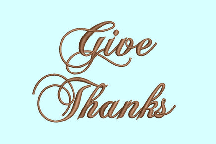 Give Thanks Thanksgiving Machine Embroidery Design - sproutembroiderydesigns