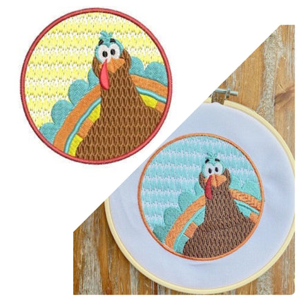 Silly Turkey Thanksgiving Machine Embroidery Design - sproutembroiderydesigns