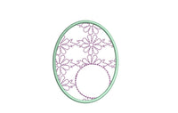 Easter Egg Monogram Frame Machine Embroidery Design - sproutembroiderydesigns