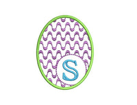 Easter Egg Monogram Frame Machine Embroidery Design - sproutembroiderydesigns