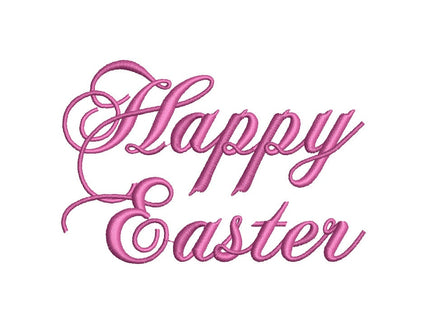 Happy Easter Machine Embroidery Design, Script Easter Design - sproutembroiderydesigns