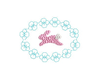 Easter Bunny in Flower Egg Machine Embroidery Design - sproutembroiderydesigns