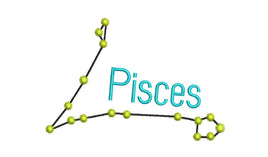 Horoscope Pisces Machine Embroidery Design - sproutembroiderydesigns