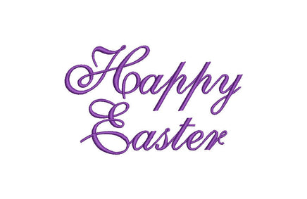 Happy Easter Machine Embroidery Design, 3 Fonts - sproutembroiderydesigns