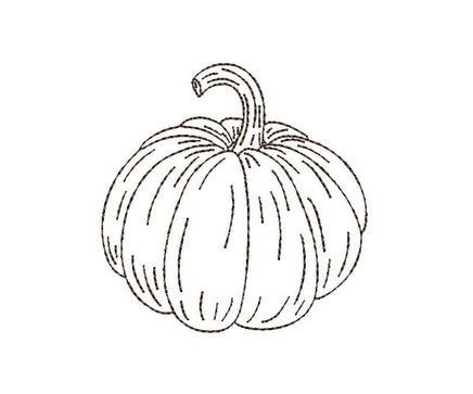 Pumpkin Outline Machine Embroidery Design - sproutembroiderydesigns