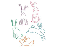 Collection of Rabbit Machine Embroidery Design, 5 Designs - sproutembroiderydesigns