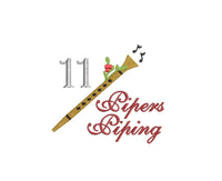 Twelve Days of Christmas Embroidery Design, Quick Stitch, 4x4 and 5x7 hoop, 12 Days of Christmas machine embroidery design - sproutembroiderydesigns