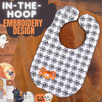 Halloween Web Spider Bib Embroidery Design, In The Hoop Bib embroidery design - sproutembroiderydesigns