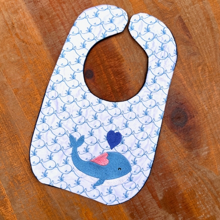 Whale Bib Embroidery Design, In The Hoop Bib embroidery design - sproutembroiderydesigns