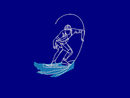 Surfer Machine Embroidery Design - sproutembroiderydesigns