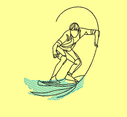 Surfer Machine Embroidery Design - sproutembroiderydesigns