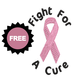 FREE Fight For A Cure Pink Cancer Ribbon Embroidery Machine Embroidery Design - sproutembroiderydesigns