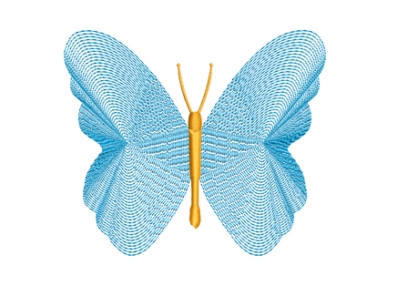 Butterfly Contour Embroidery Design - sproutembroiderydesigns