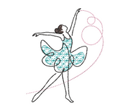 Sketch Ballerina Flower Machine Embroidery Design - sproutembroiderydesigns