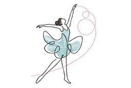 Sketch Ballerina Contour Machine Embroidery Design - sproutembroiderydesigns