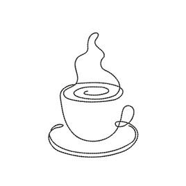 Coffee Machine Embroidery Design, Sketch Design - sproutembroiderydesigns