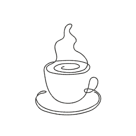 Coffee Machine Embroidery Design, Sketch Design - sproutembroiderydesigns