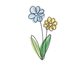 Daisy Sketch Flower Machine Embroidery Design - sproutembroiderydesigns