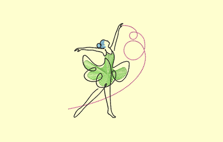 Sketch Ballerina Contour Machine Embroidery Design - sproutembroiderydesigns