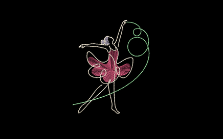 Sketch Ballerina Contour Machine Embroidery Design - sproutembroiderydesigns