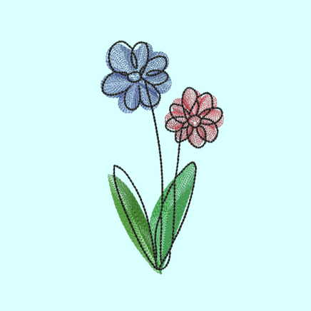 Daisy Sketch Flower Machine Embroidery Design - sproutembroiderydesigns