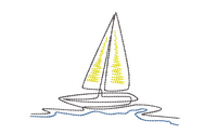 Sketch Sailboat Machine Embroidery Design - sproutembroiderydesigns