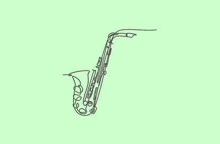 Sketch Saxophone Embroidery Design - sproutembroiderydesigns