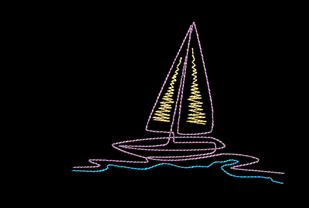 Sketch Sailboat Machine Embroidery Design - sproutembroiderydesigns