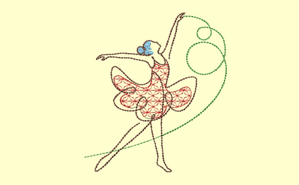 Sketch Ballerina Flower Machine Embroidery Design - sproutembroiderydesigns