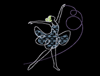 Sketch Ballerina Flower Machine Embroidery Design - sproutembroiderydesigns