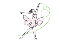 Sketch Ballerina Flower Machine Embroidery Design - sproutembroiderydesigns