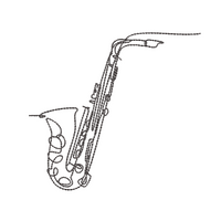 Sketch Saxophone Embroidery Design - sproutembroiderydesigns