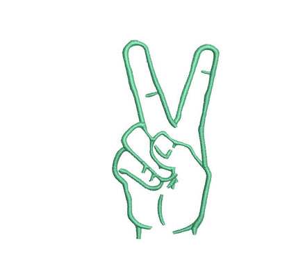 Hand Peace Machine Embroidery Design, hand peace embroidery design, peace embroidery design, peace embroidery pattern, embroidery gift idea - sproutembroiderydesigns