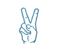 Hand Peace Machine Embroidery Design, hand peace embroidery design, peace embroidery design, peace embroidery pattern, embroidery gift idea - sproutembroiderydesigns