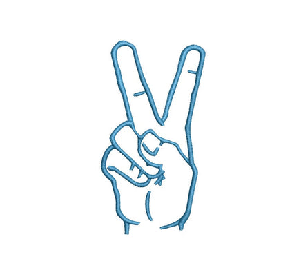 Hand Peace Machine Embroidery Design, hand peace embroidery design, peace embroidery design, peace embroidery pattern, embroidery gift idea - sproutembroiderydesigns