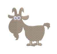 Silly Goat Silhouette Machine Embroidery Design with and without wording- nursery, kids, children, animals, farm, 4x4 hoop, 2 sizes