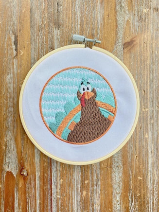Silly Turkey Thanksgiving Machine Embroidery Design, 2 sizes, Turkey embroidery design, 4x4 Hoop, 5x7 Hoop