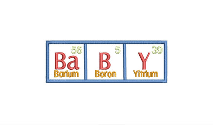 Baby Periodic Table of Elements Machine Embroidery Design - sproutembroiderydesigns