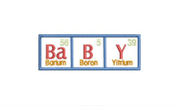 Baby Periodic Table of Elements Machine Embroidery Design-4x4 hoop, teacher baby embroidery gift, science teacher, bib / burp cloth design