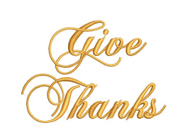 Give Thanks Thanksgiving Machine Embroidery Design - sproutembroiderydesigns